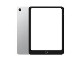 tablet and gray back cover with a blank screen on a white background vector