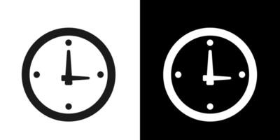 two black and white clocks on a black and white background vector
