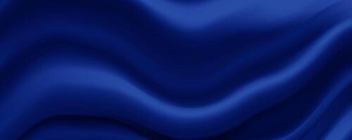 silk blue background with waves of fabric vector