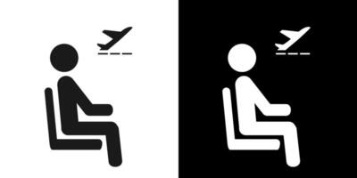 a man sitting on a chair with an airplane flying over him vector