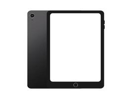 tablet mockup with back cover and blank screen on a white background vector