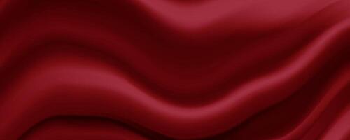 a red silk fabric with waves background vector