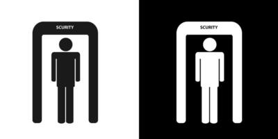 people icon pass through a security check machine or x ray scanner vector