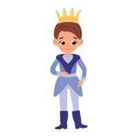 Hand drawn prince on white isolated background vector