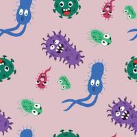 Seamless pattern with bacteria. Design for fabric, textile, wallpaper, packaging vector
