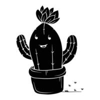 Hand drawing style of cute cactus character vector