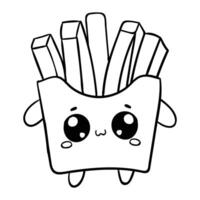 Hand drawing style of cute fries character vector