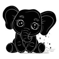 Hand drawing style of elphant vector