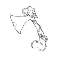 Hand drawing style of bone axe vector