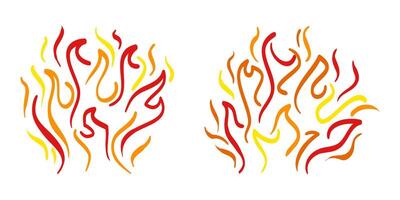Hand drawn of Fire flame icon symbol. isolated on white background vector