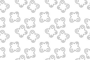 Minimalistic seamless pattern featuring outlined butterfly shapes with circular details, perfect for coloring. vector