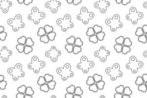 Black and white seamless pattern featuring heart-shaped flowers and butterflies, ideal for childrens coloring activities. vector