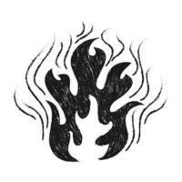 Hand drawn of Fire flame icon symbol. isolated on white background vector