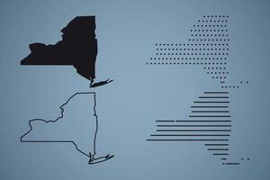 New York State Hand Drawn Outline Map of USA vector