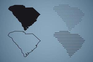 South Carolina State Hand Drawn Outline Map of USA vector