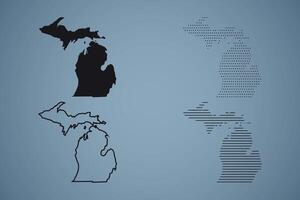 Michigan State Hand Drawn Outline Map of USA vector