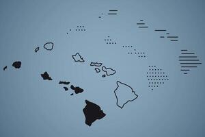 Hawaii State Hand Drawn Outline Map of USA vector