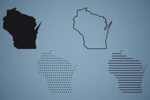 Wisconsin State Hand Drawn Outline Map of USA vector