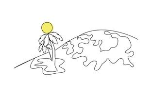 World environment day Continuous line design graphic illustration vector