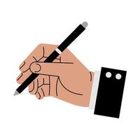 Writing Hand Pose Illustration vector