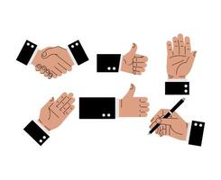 Illustration of Diverse Approval Hand Poses vector