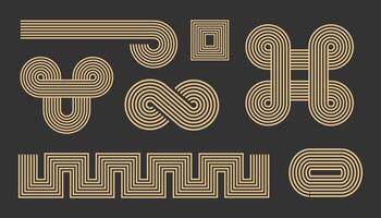 Zen arch, geometric lines abstract contemporary shapes. Set modern minimal aesthetic borders, frames, corners. Stripes balance elements. vector