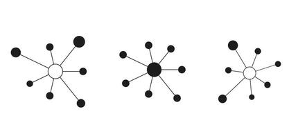 Hub networks connections system symbol line icon. Molecule or atom structure, communications social media contacts. Abstract share or business infrastructure. vector