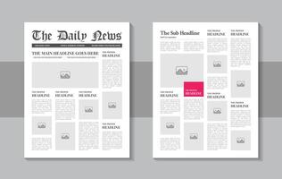 Daily news paper template design layout vector