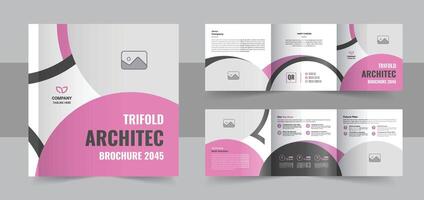 Minimal architecture square trifold brochure template or unique square trifold brochure layout vector