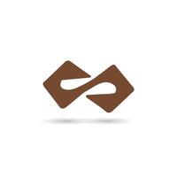 A brown logo with two arrows vector