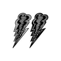 Two lightning bolts on a white background vector