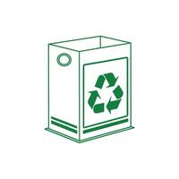 A green recycling bin with a green recycling symbol vector