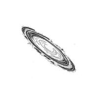 A drawing of a planet with rings vector