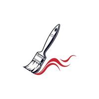 A paintbrush with red and white flames vector