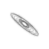 A drawing of a planet with a ring around it vector