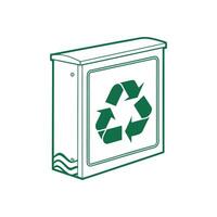 A green recycling box with a green arrow vector