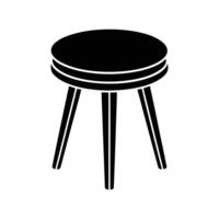 A black and white illustration of a stool vector