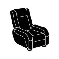 A black and white illustration of a recliner vector