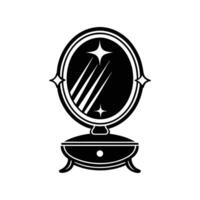 A black and white illustration of a mirror vector