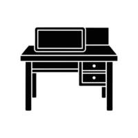 Computer desk icon vector