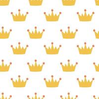 Seamless Pattern with crown of kings, princes, monarchs and queens. Flat illustration. vector