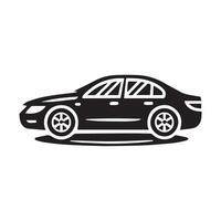 Car silhouette on white background. Vehicle icons set view from side, front, back, and top vector