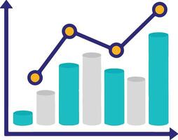 A Simple Colorful Bar Graph Depicts A Positive Upward Trend vector