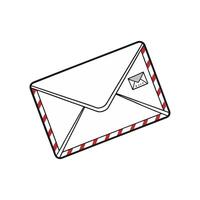 An envelope with a red stripe on it vector