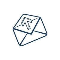 Mail envelope icon with arrow and envelope line icon vector