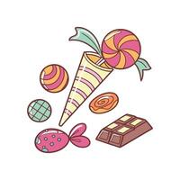 Candy and sweets on a white background vector