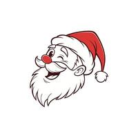 Santa claus head with red nose and mustache vector