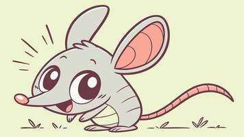 A cartoon mouse with big eyes and a big nose vector