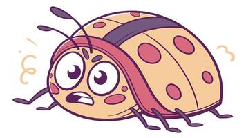 A cartoon ladybug with a big head and a big body vector