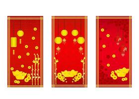 Red envelopes Pattern in a Festive New Year Design vector